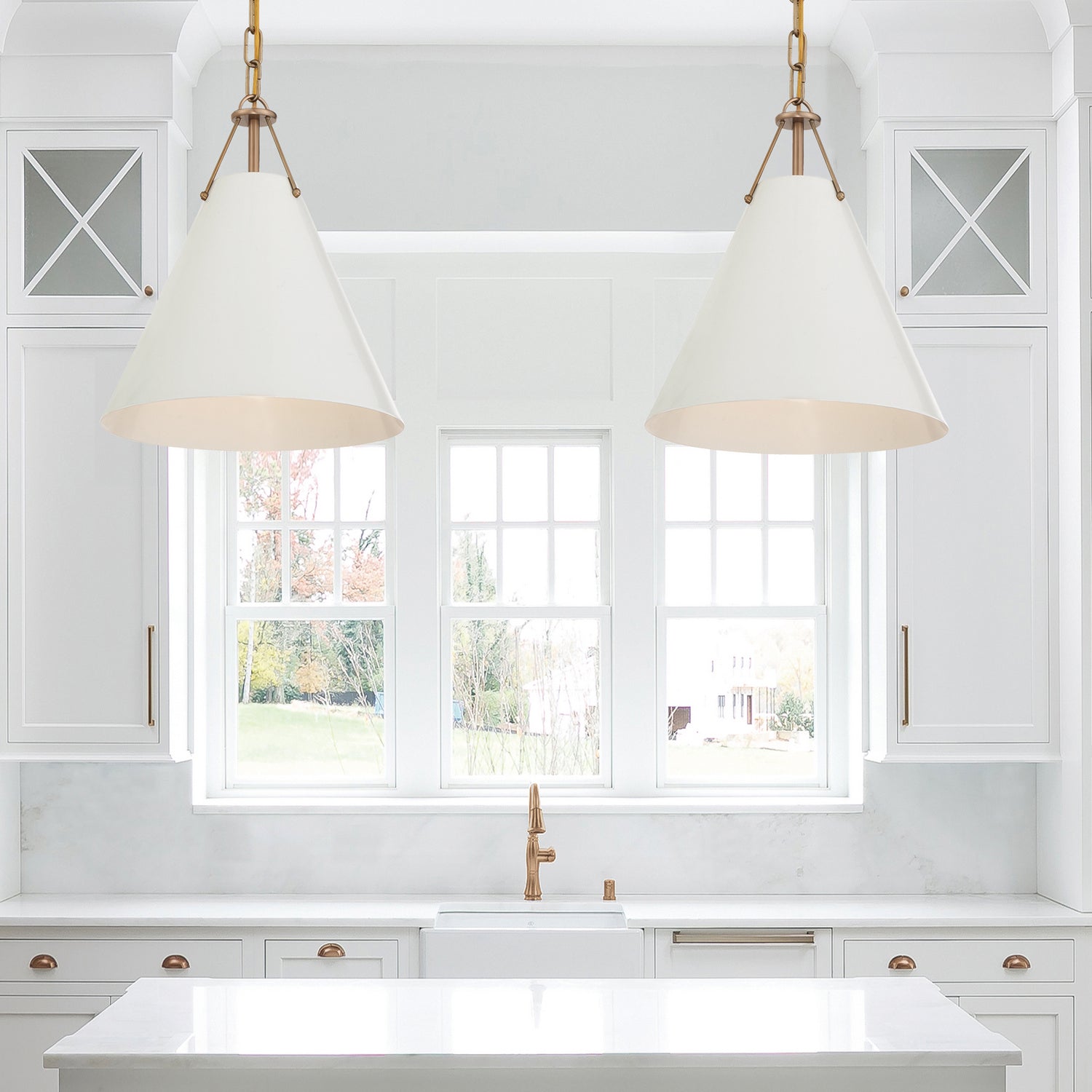 1-Light Pendant, 10 in W x 12 in H, Modern Kitchen Island Lighting