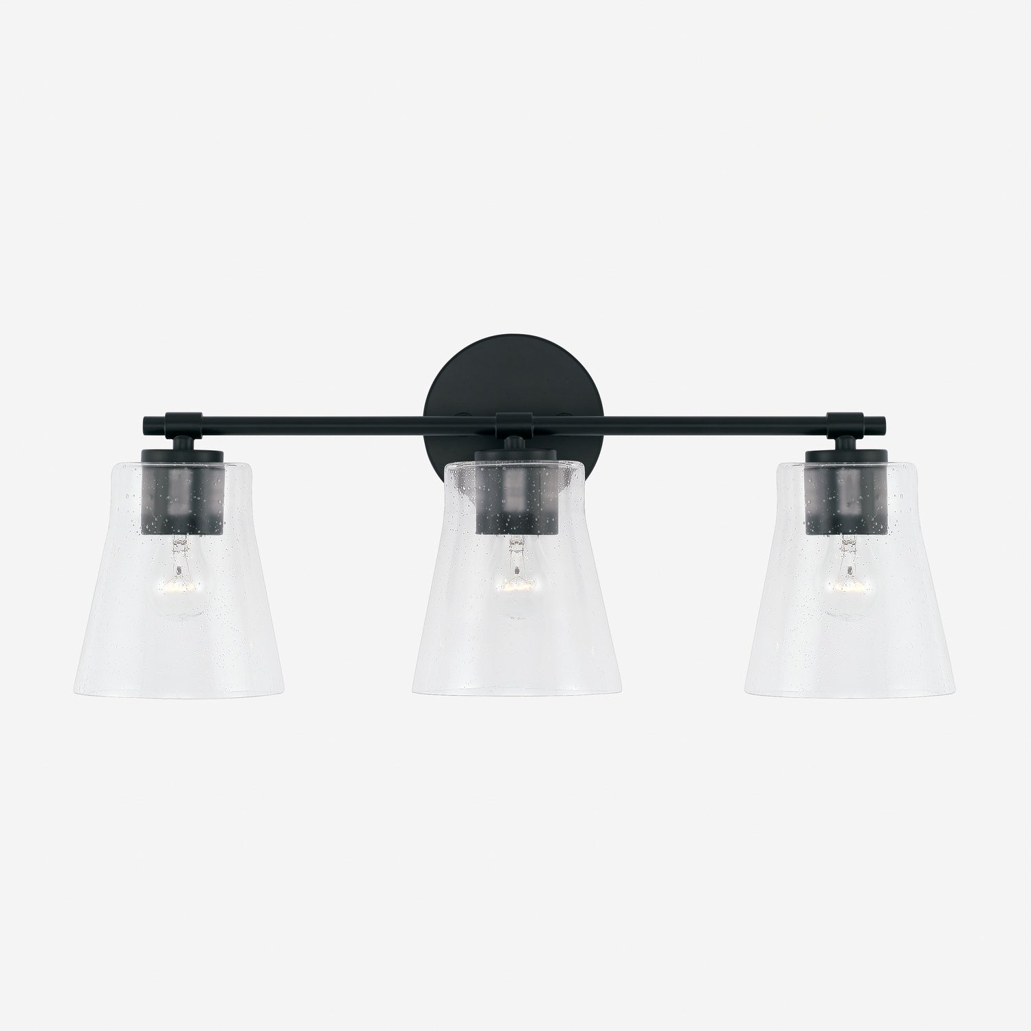 Baker 3-Light Bathroom Vanity Light with Clear Seedy Glass Shade