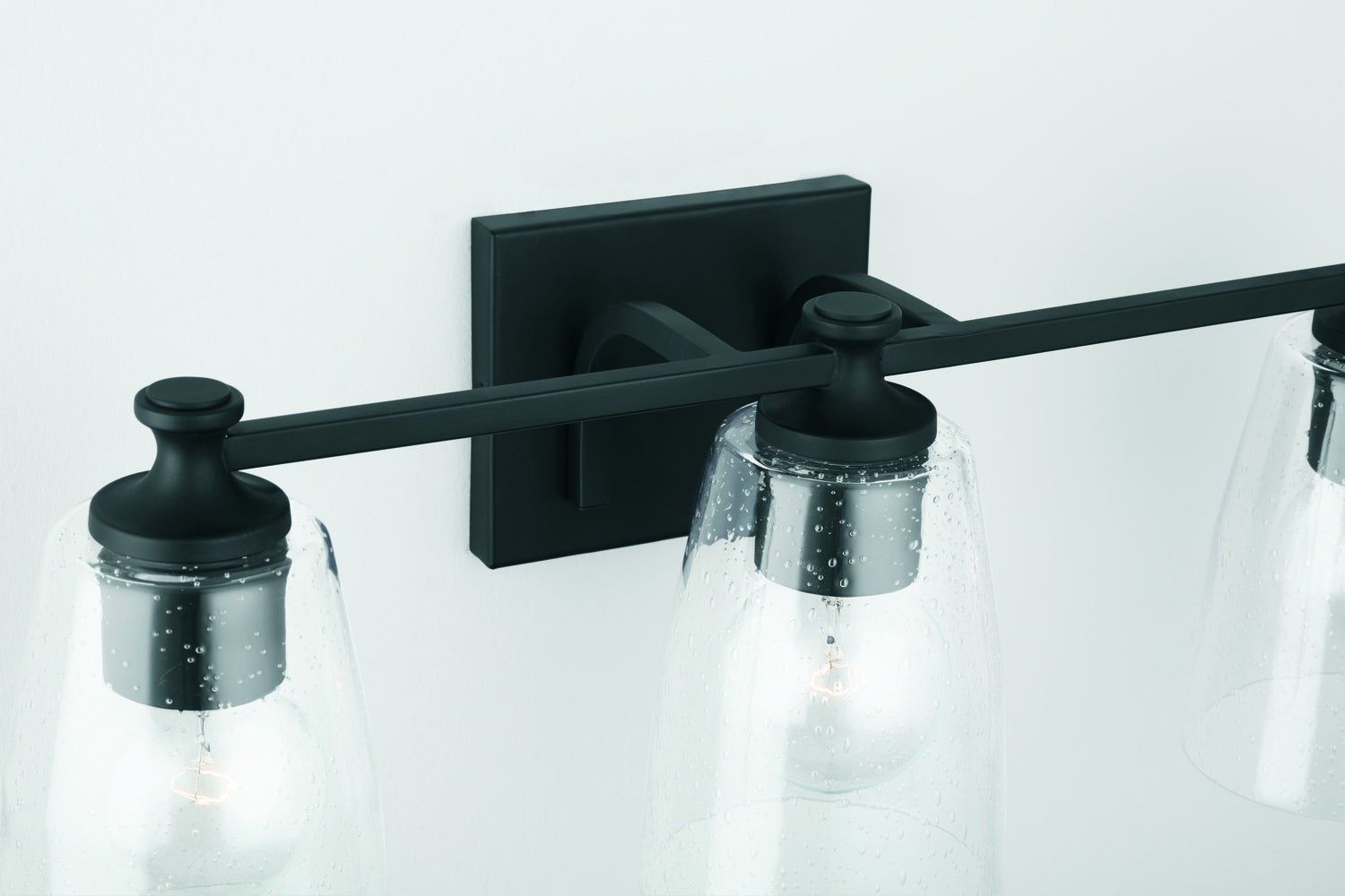 Myles 3-Light 23 in Bathroom Vanity Light with Clear Seedy Glass Shades