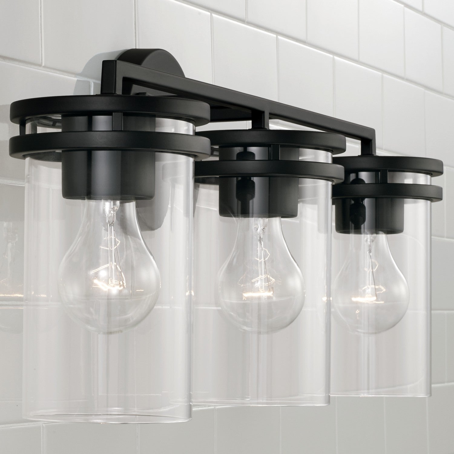 Fuller 3-Light Bathroom Vanity Light with Clear Glass Shade