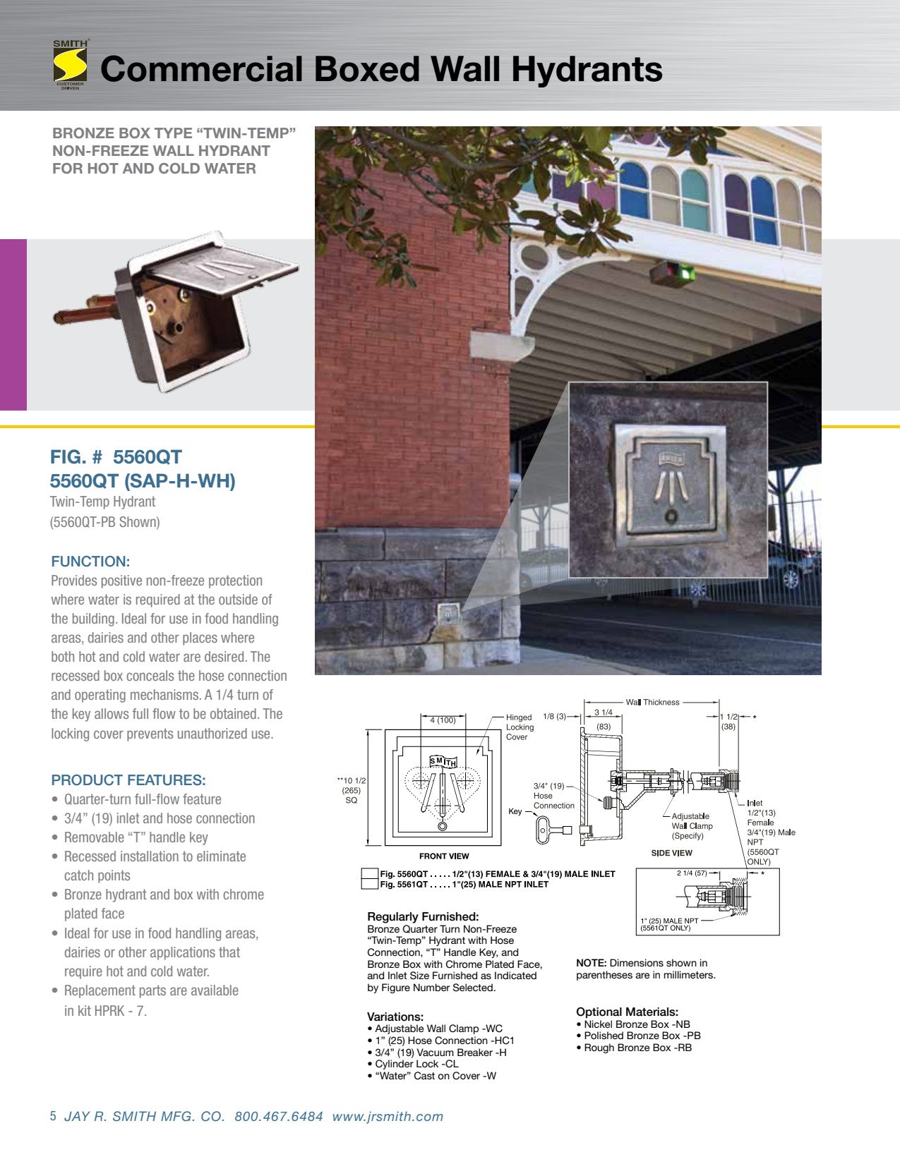 Jay R. Smith Manufacturing 5560QT (-12-H)