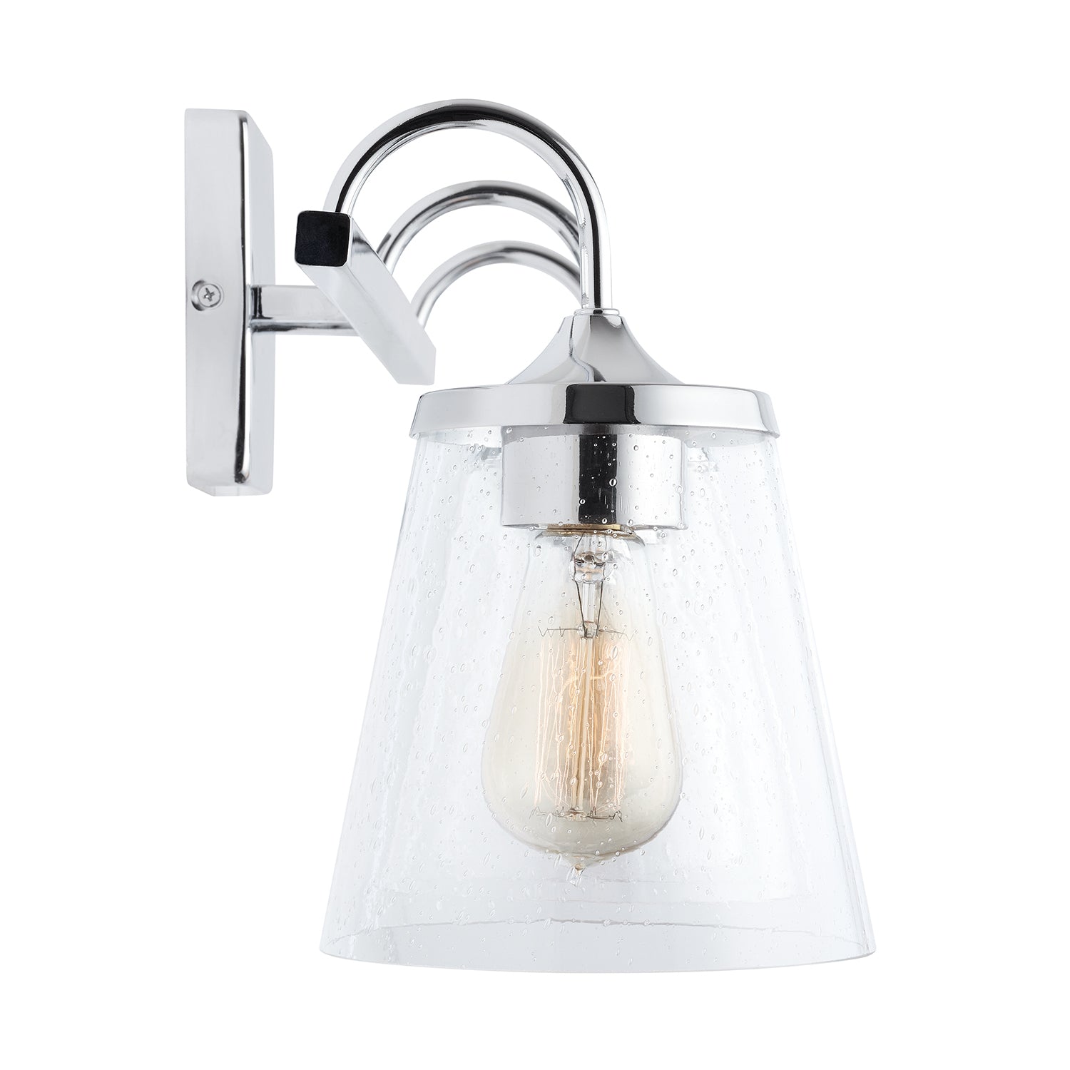 Jayne 3-Light 24-1/4 in Bathroom Vanity Light with Clear Seedy Glass Shade
