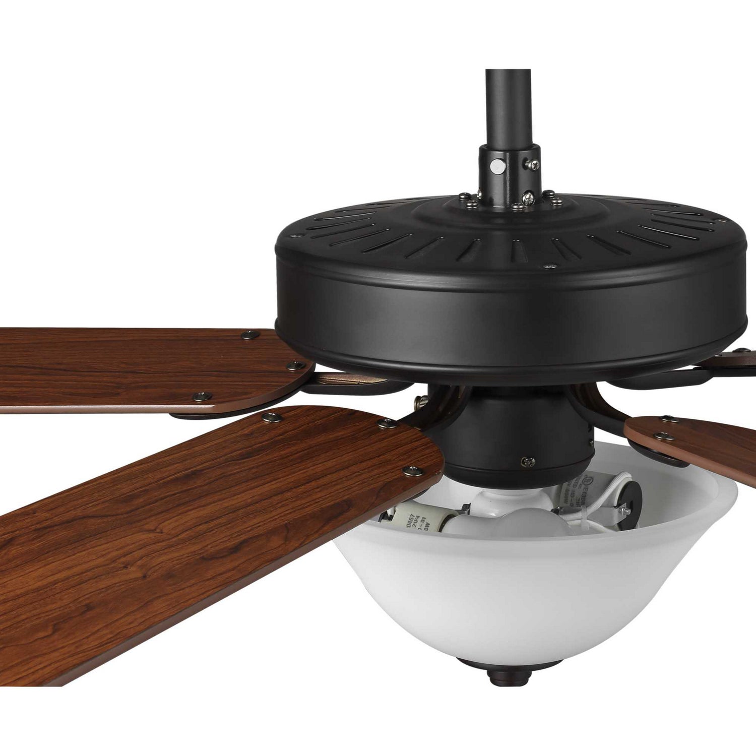 AirPro 52 in Five Blade Reversible Ceiling Fan with Etched Light Kit