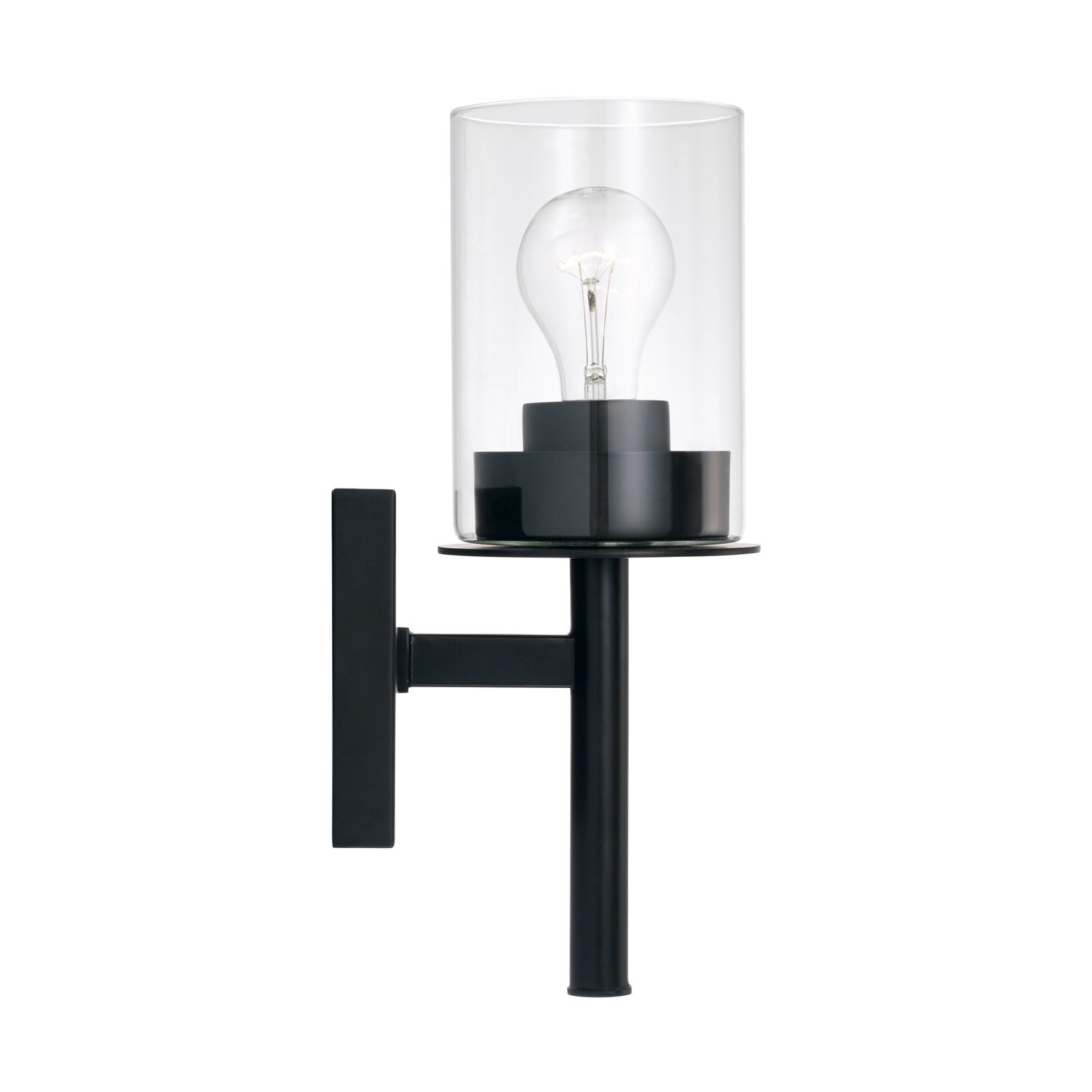Baker 1-Light Wall Sconce with Clear Glass Shade,