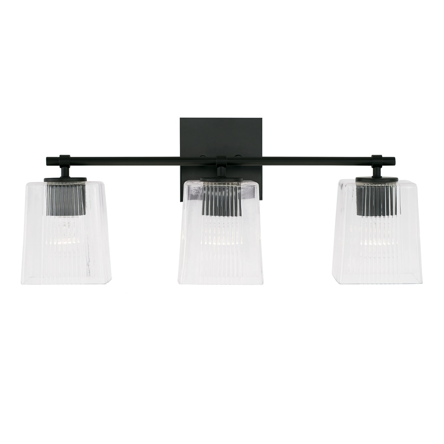 Lexi 3-Light Bathroom Vanity Light with Clear Textured Glass Shade