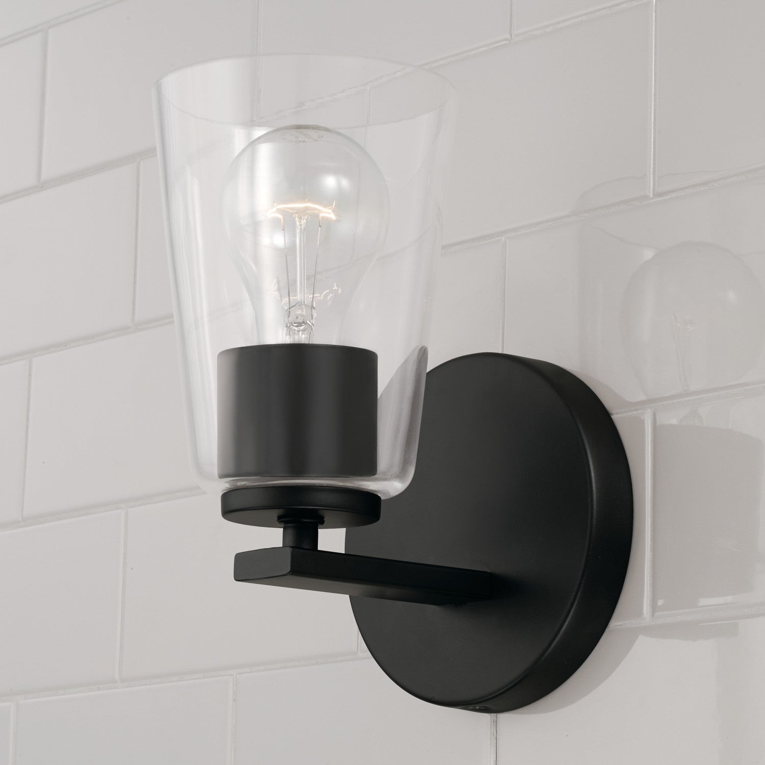 Portman 1-Light Wall Sconce with Clear Glass Shade