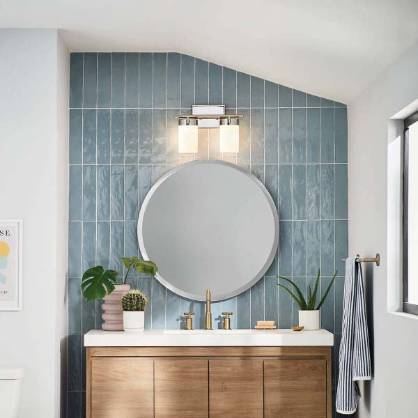 Bryant 4-Light Bathroom Vanity Light with White Glass Shade