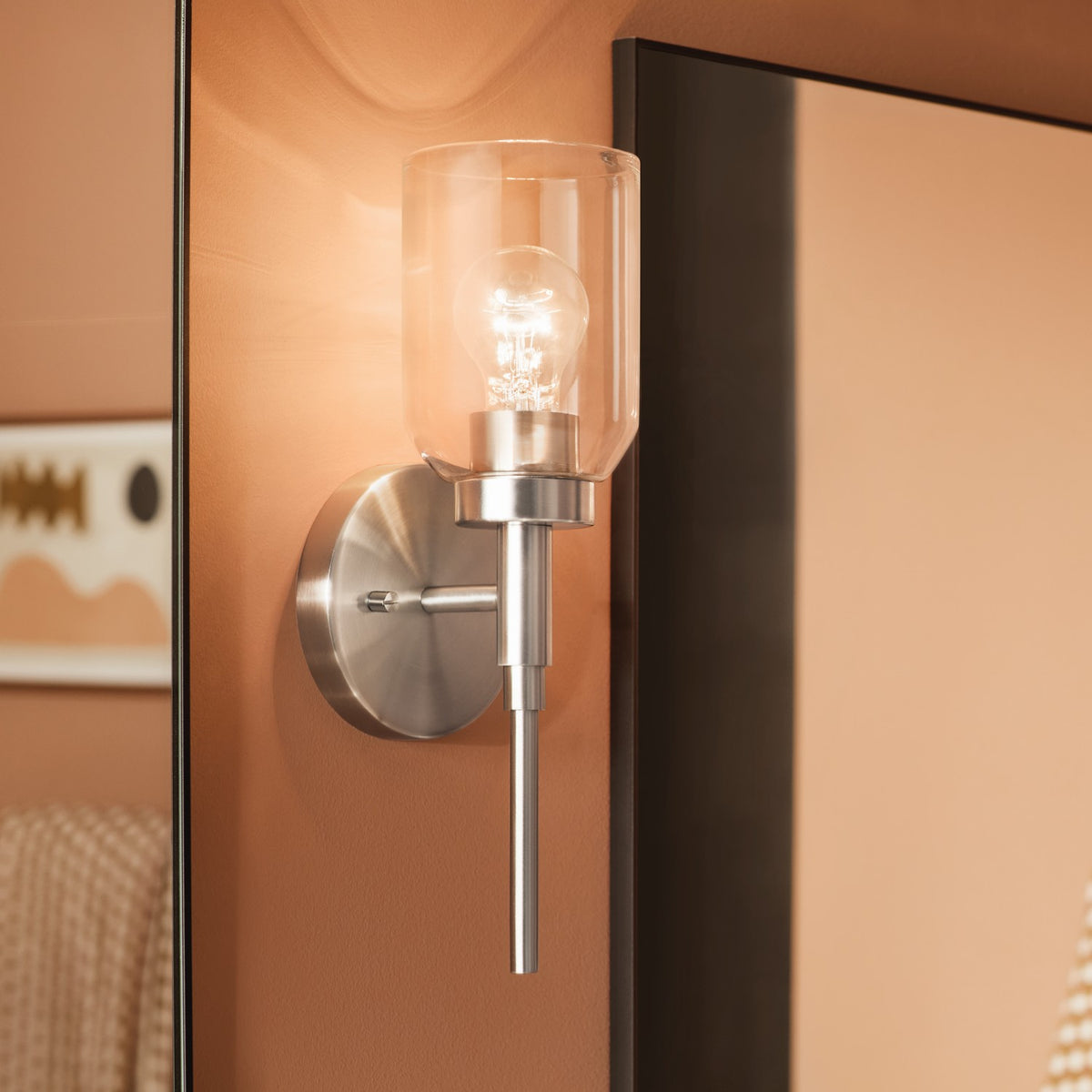Madden 1-Light Wall Sconce with Clear Glass Shade