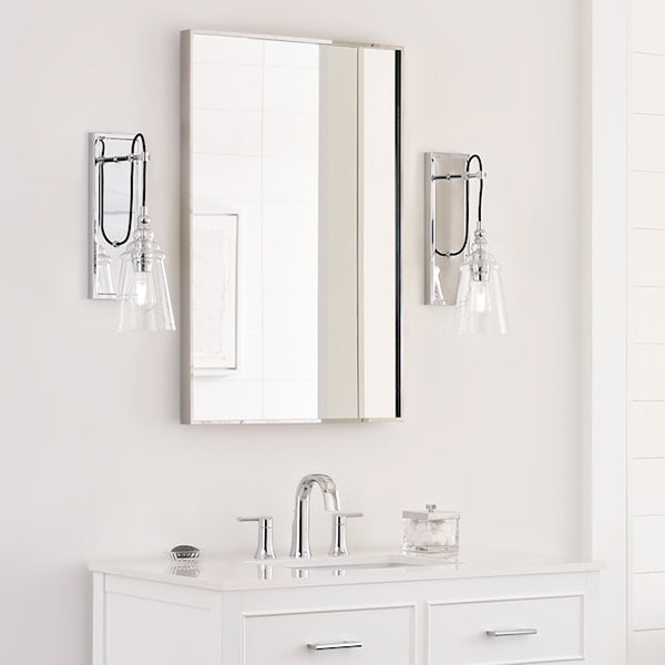 Loras 1-Light Wall Sconce with Clear Seedy Glass Shade