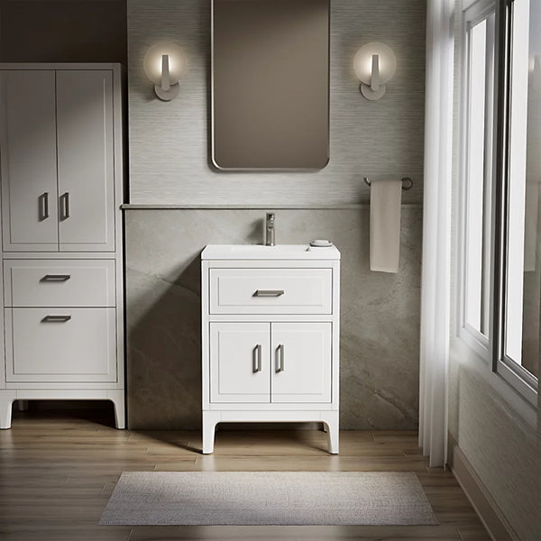 Seer 24 in Bathroom Vanity Cabinet with Sink and Quartz Top