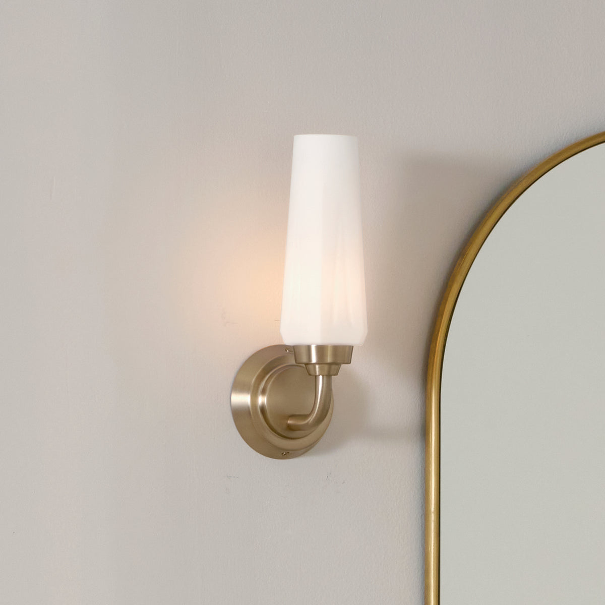Truby 1-Light with Satin Etched Cased Opal Glass Wall Sconce