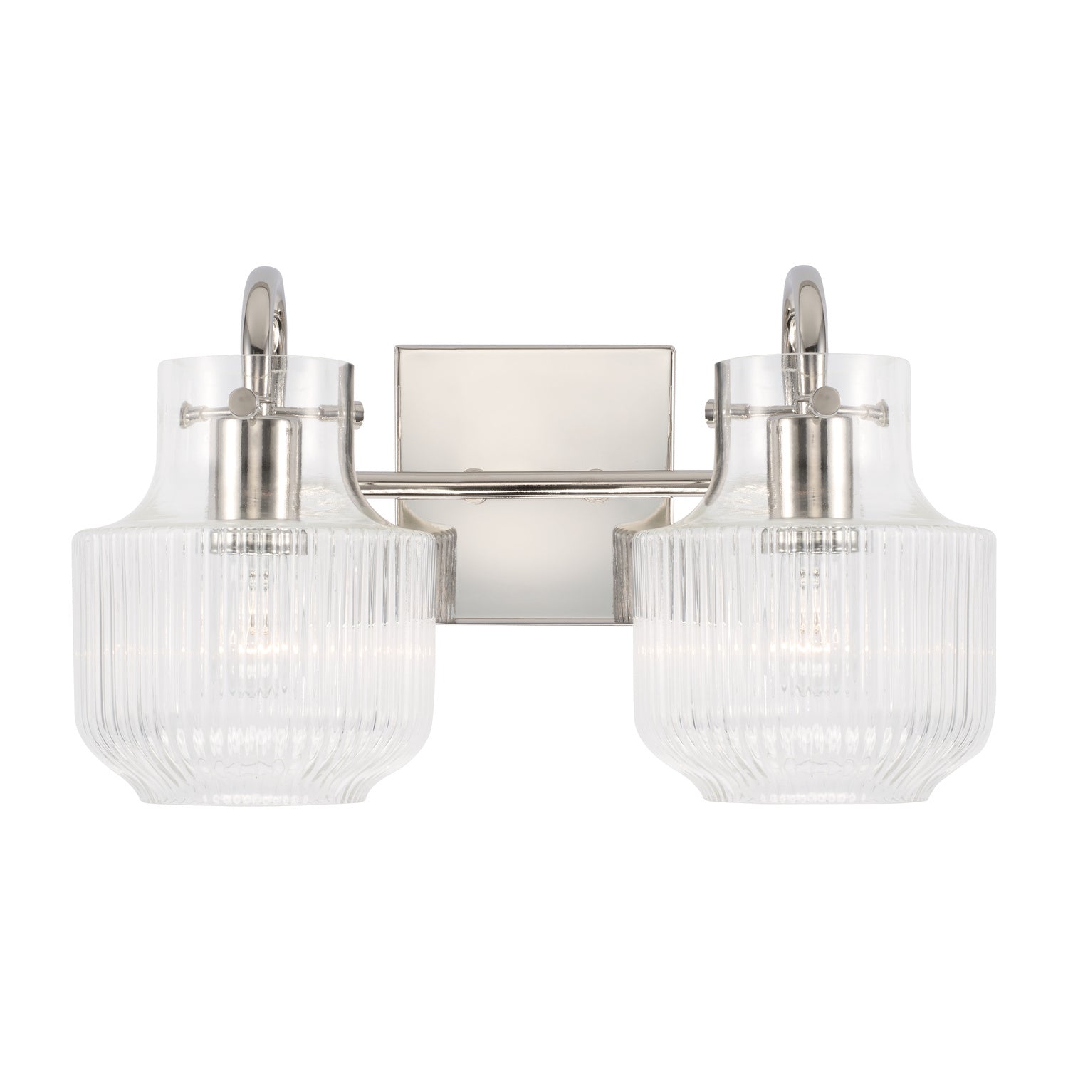 Nyla 2-Light Bathroom Vanity Light with Clear Textured Glass Shade