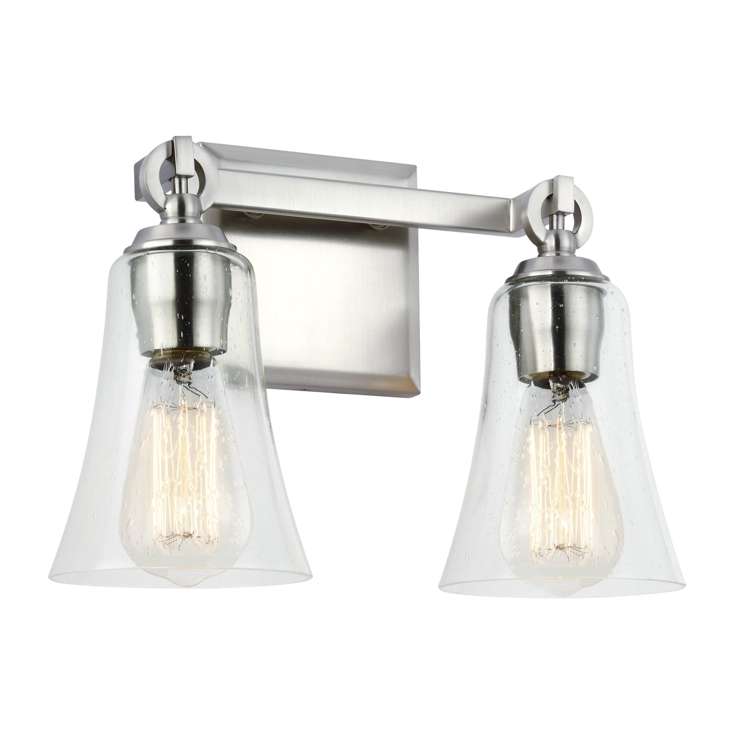 Monterro 2-Light Bathroom Vanity Light with Clear Seedy Glass Shade