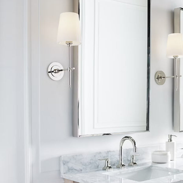 Reed 1-Light Sconce with Linen Shade