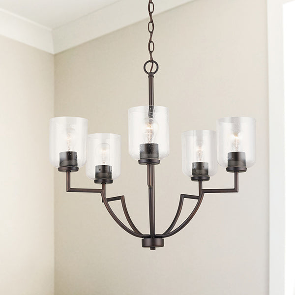 Carter 5-Light Clear Seeded Glass Chandelier