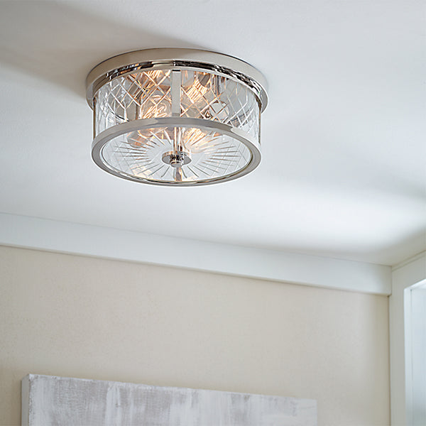 Alec 2-Light Flush Mount with Patterned Glass