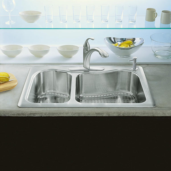 Staccato 33 in Top-Mount Double-Bowl Kitchen Sink