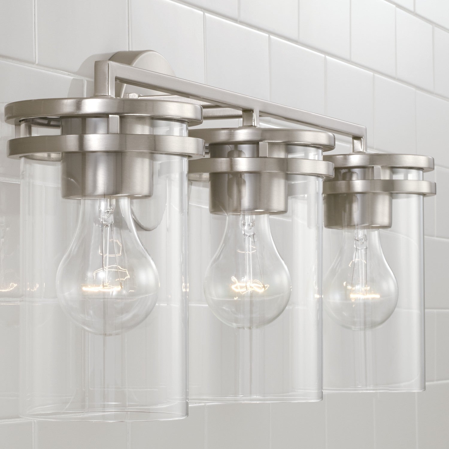 Fuller 3-Light Bathroom Vanity Light with Clear Glass Shade