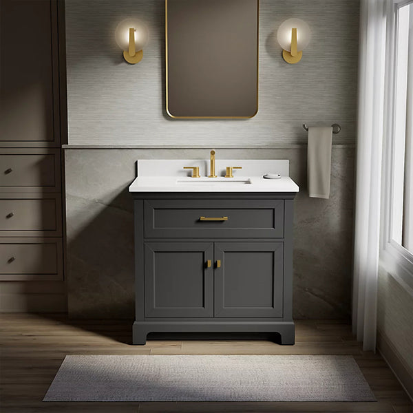 Charlemont 36 in Bathroom Vanity Cabinet with Sink and Quartz Top