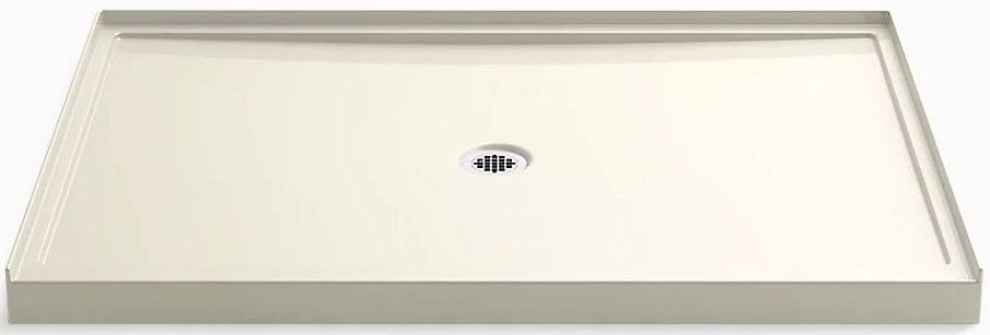 60 in x 42 in Alcove Shower Base, Center Drain