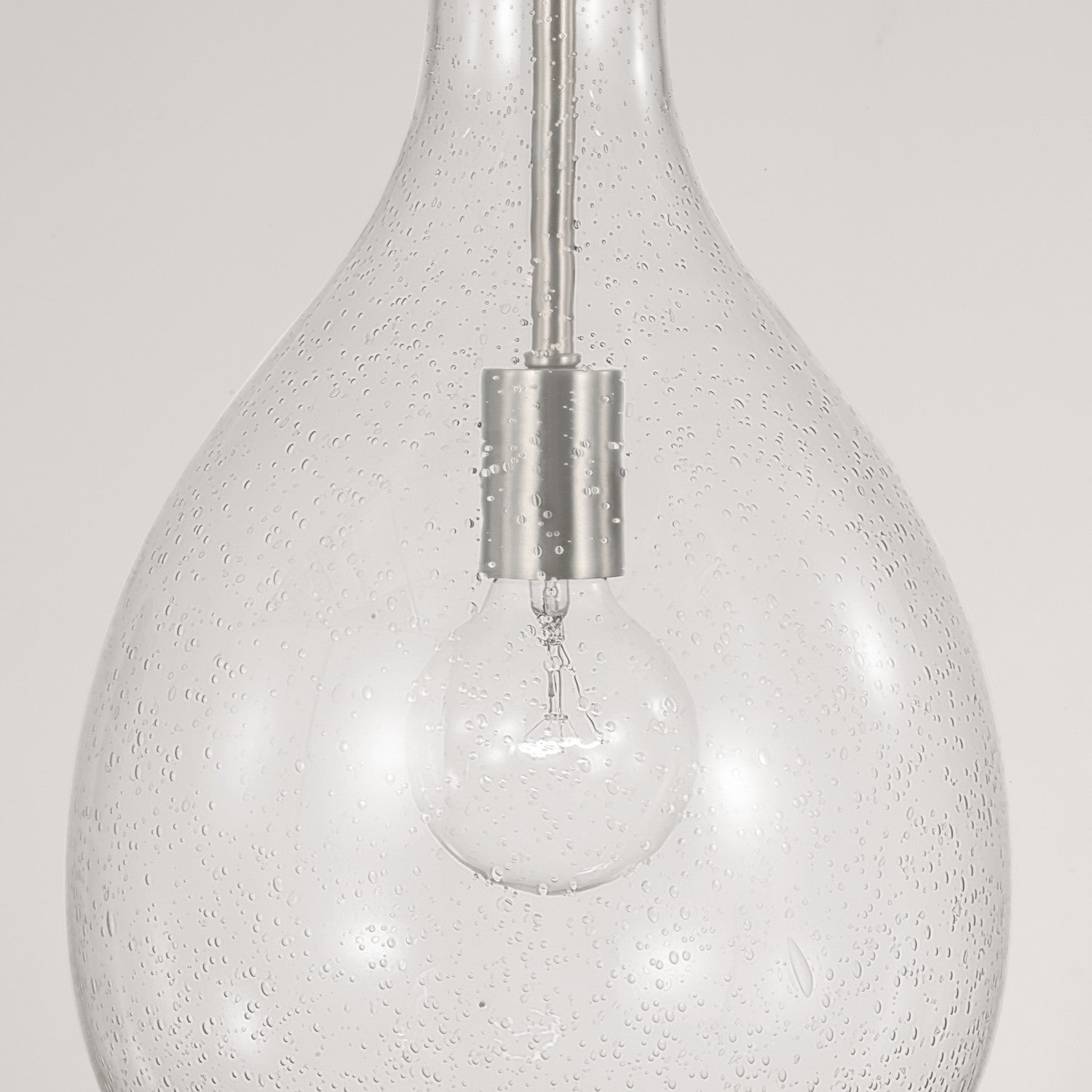 Brentwood 9-3/4 in 1 Light Pendant with Clear Seeded Teardrop Glass