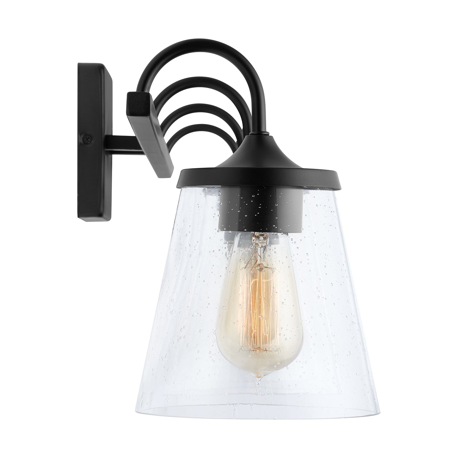 Jayne 4-Light 33-1/4 in Bathroom Vanity Light with Clear Seedy Glass Shade