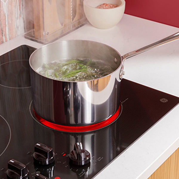 36 in Knob Control Electric Cooktop, Stainless Steel on Black