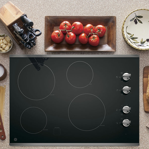 30 in Knob Control Electric Cooktop, Black