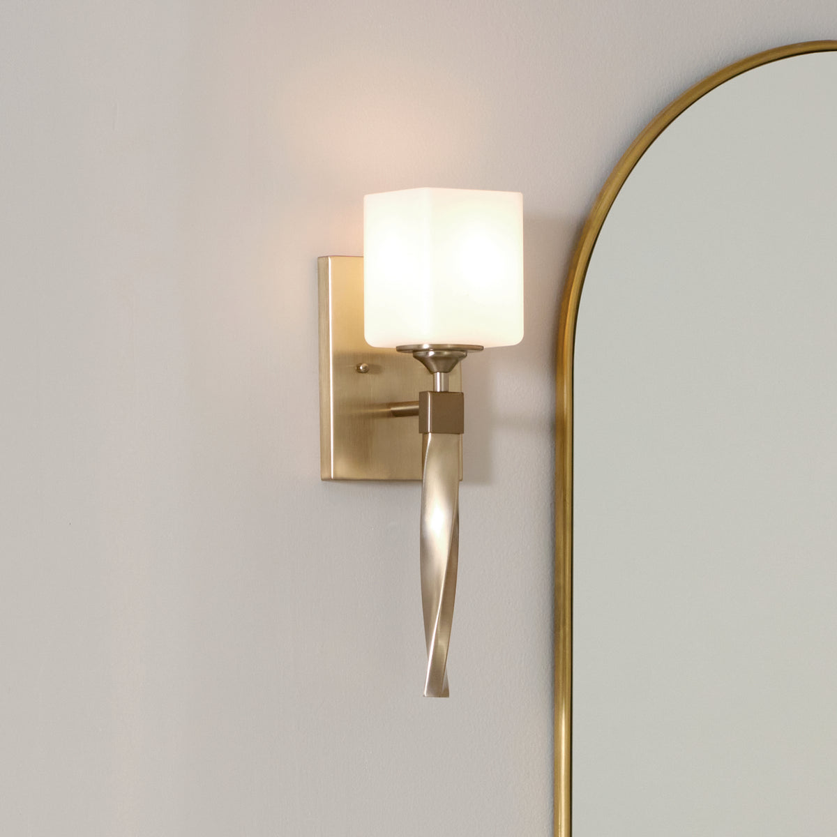 Marette 1-Light with Satin Etched Cased Opal Glass Wall Sconce