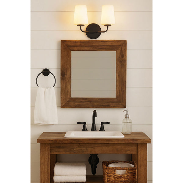 Dixon 3-Light 20-1/2 in Bathroom Vanity Light with Soft White Glass Shade