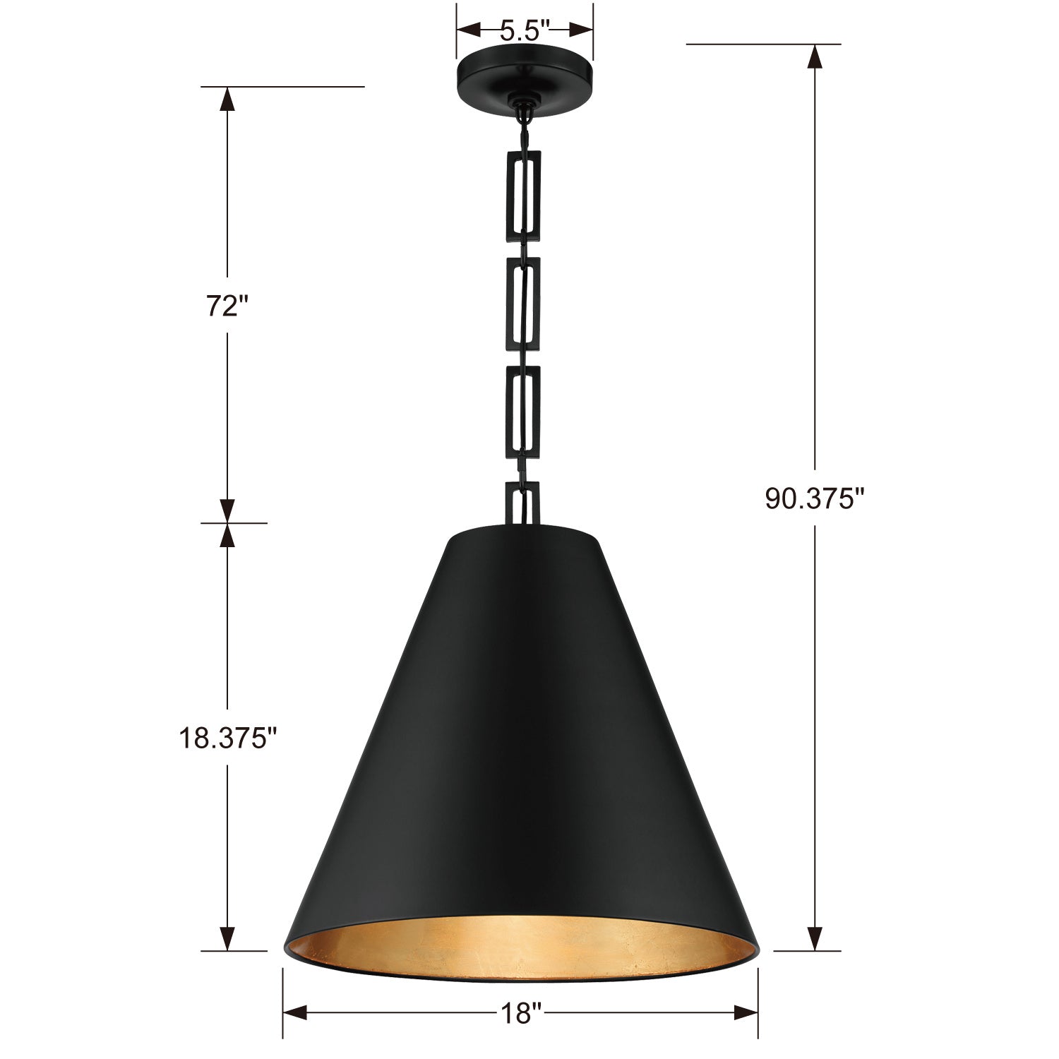 Alston 18 in Pendant with Empire Shade