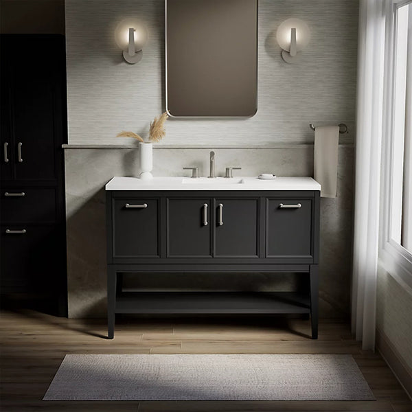 Winnow 48 in Bathroom Vanity Cabinet with Sink and Quartz Top