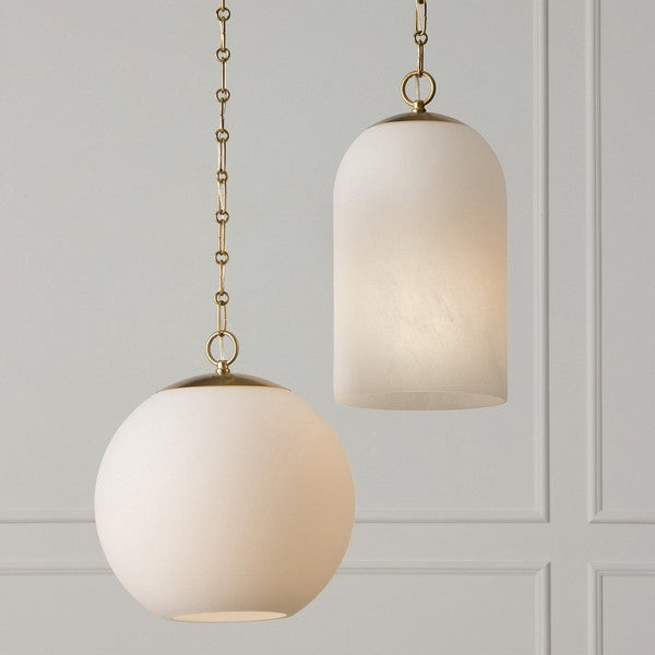 Cleo 13-1/2 in Pendant with Faux Alabaster Globe Shade