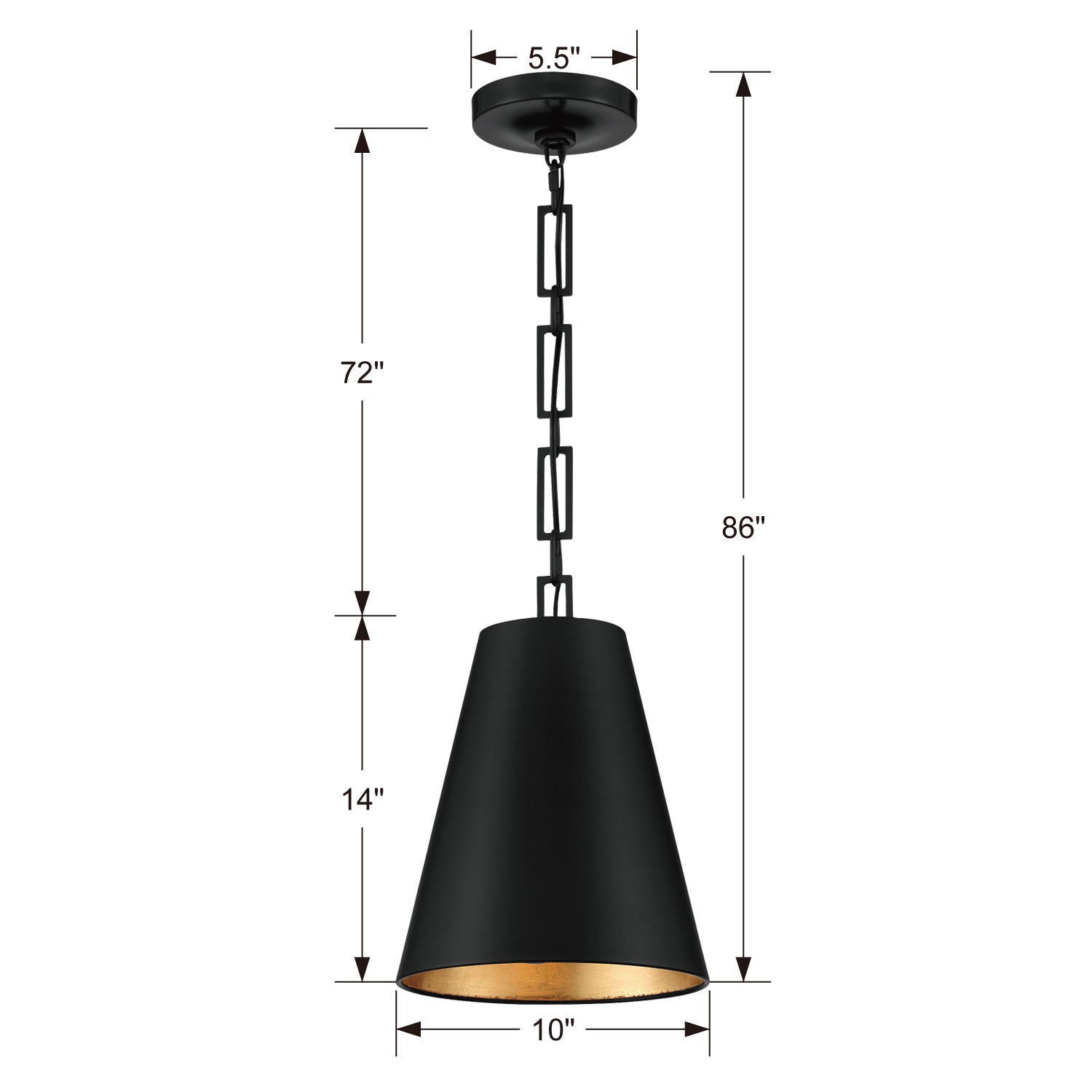 Alston 10 in Pendant with Empire Shade