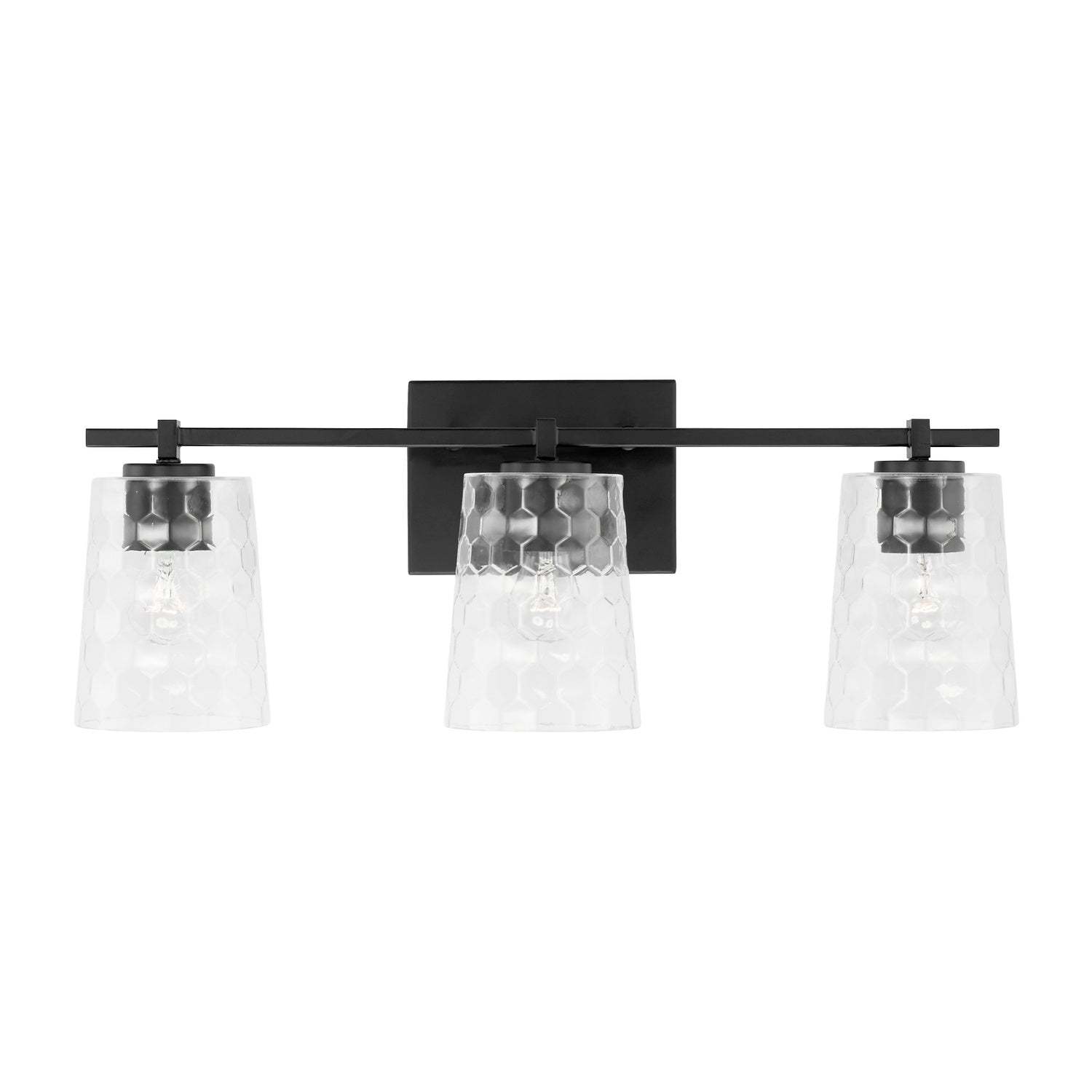 Burke 3-Light Bathroom Vanity Light with Clear Honeycomb Glass Shade