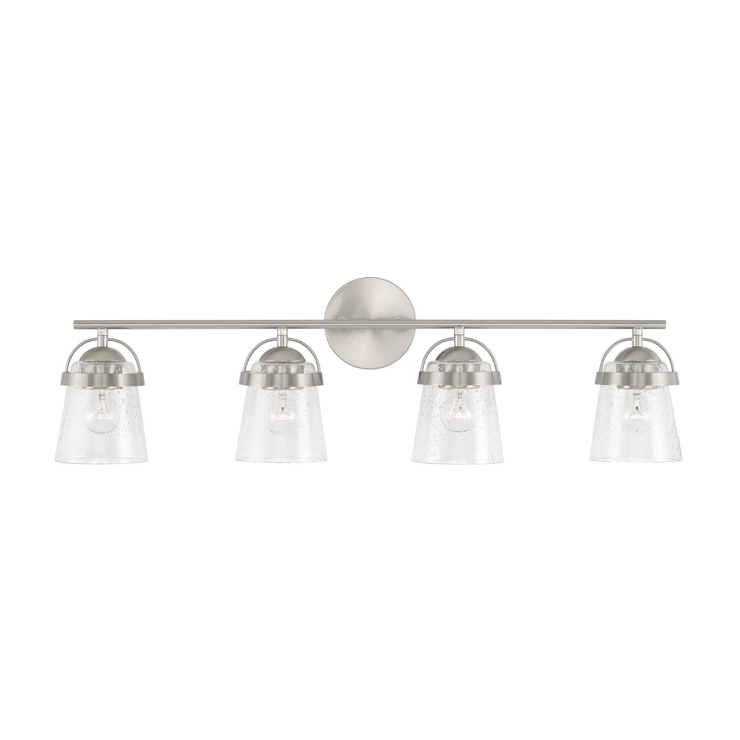 Madison 4-Light 32-1/2 in Bathroom Vanity Light with Clear Seedy Glass Shade