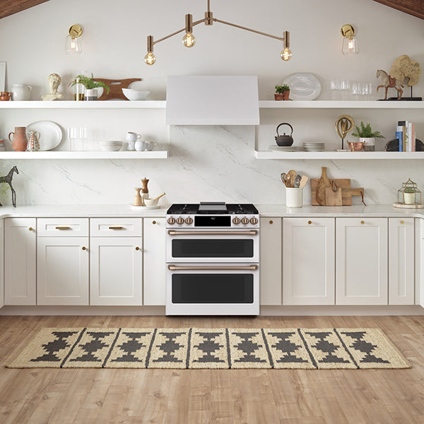 30 in Smart Slide-In Front-Control Dual-Fuel Double-Oven Range with Convection