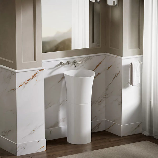 Veil 12-1/4 in Fireclay Bathroom Sink Pedestal