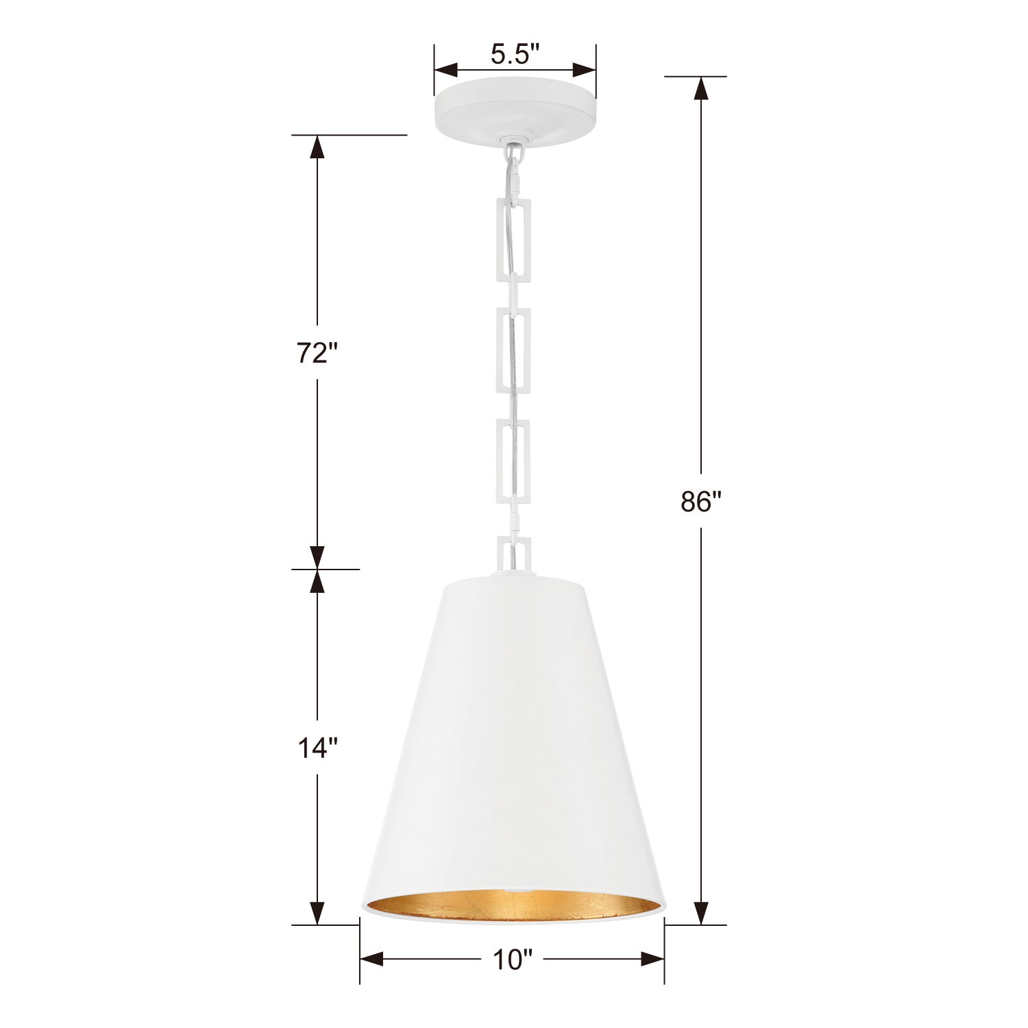 Alston 10 in Pendant with Empire Shade