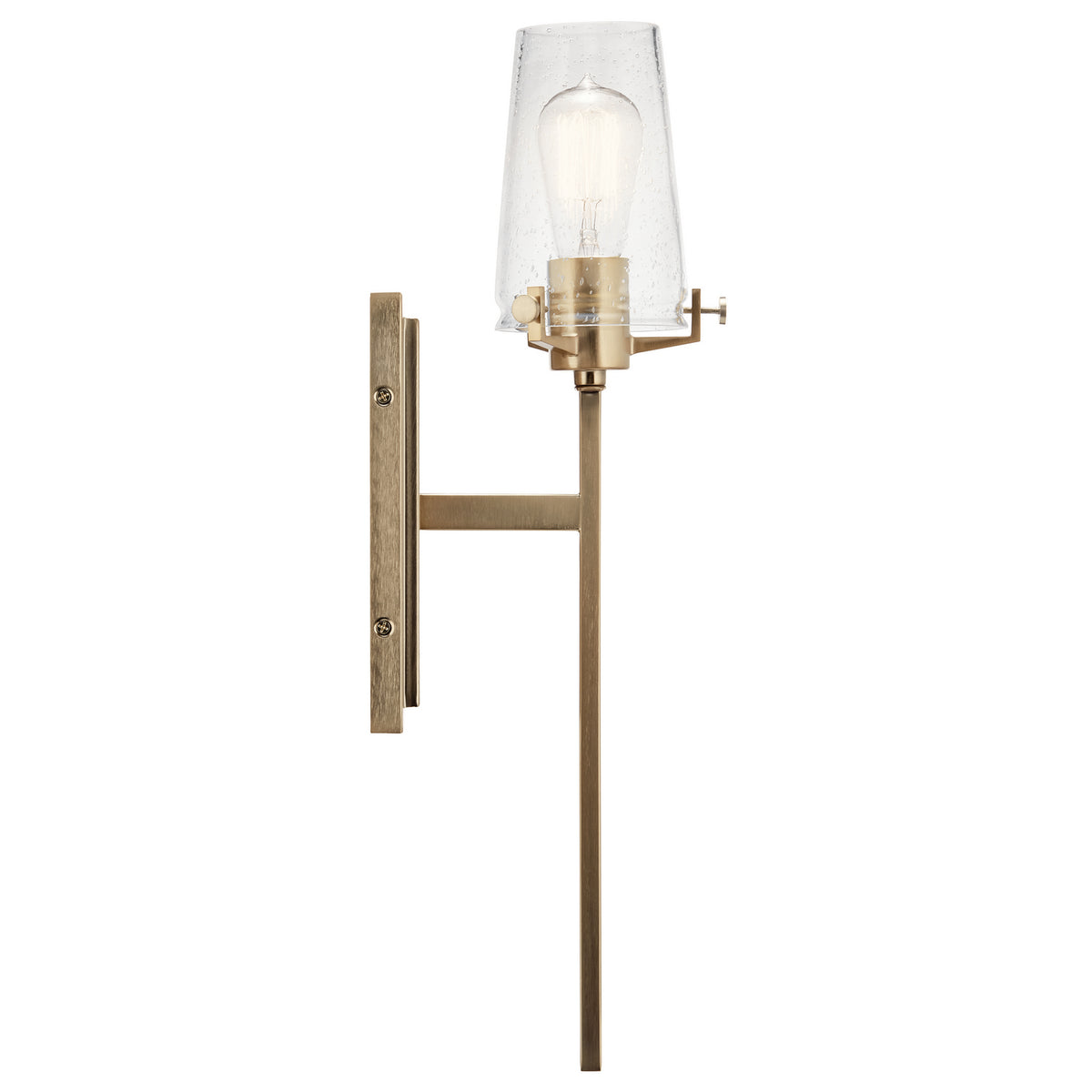 Alton 1-Light Wall Sconce with Clear Seeded Glass Shade