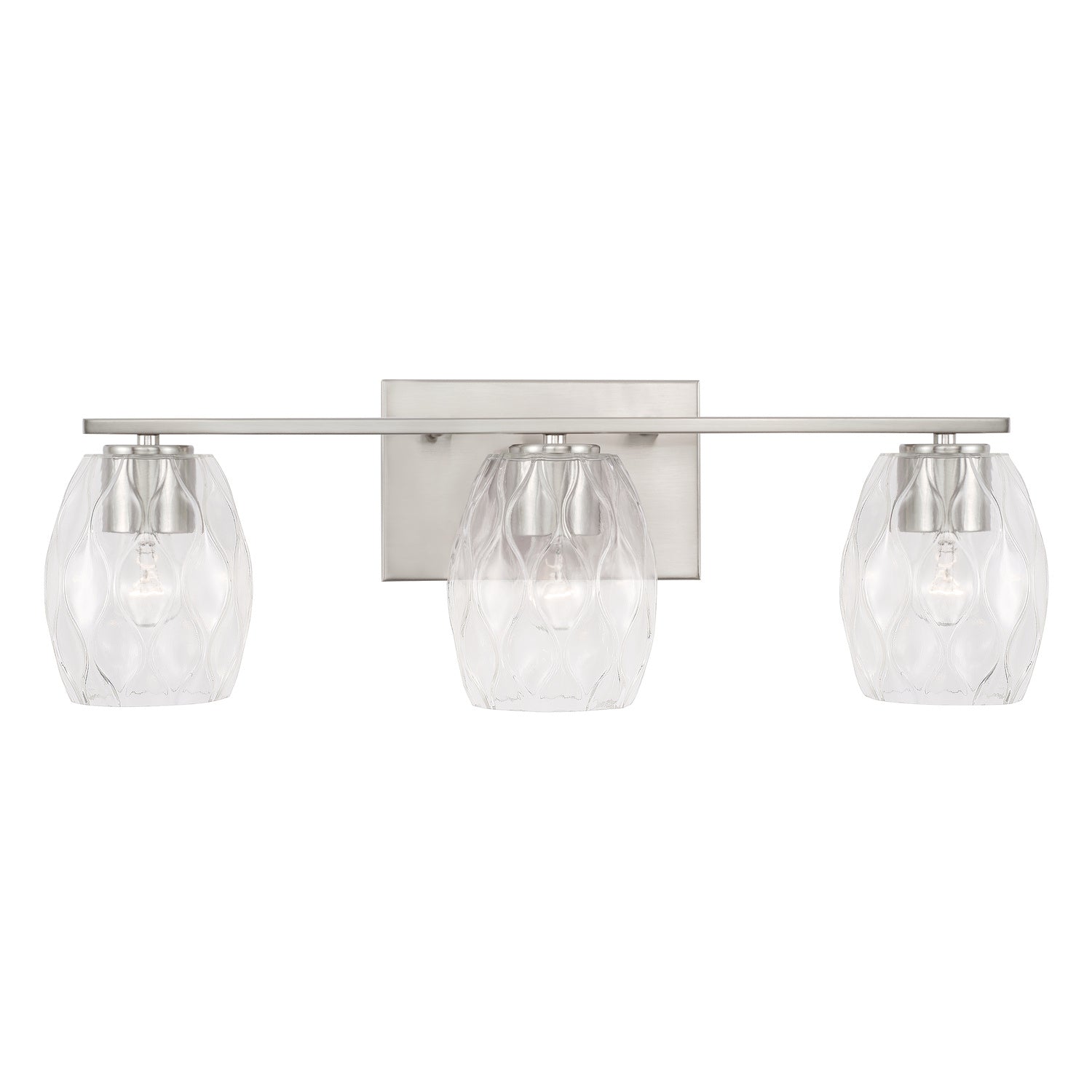 Lucas 3-Light Bathroom Vanity Light with Clear Textured Glass Shade