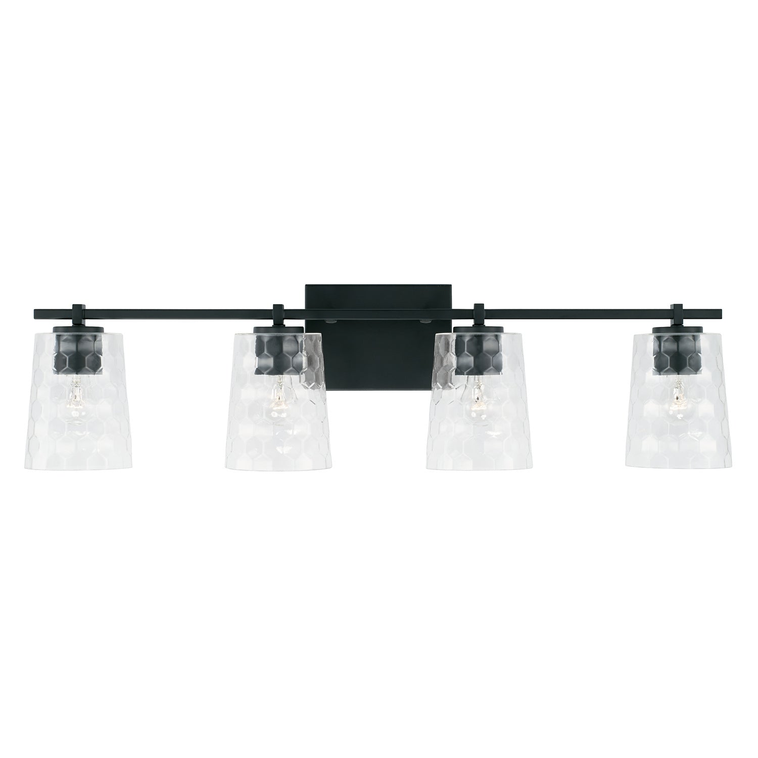 Burke 4-Light Bathroom Vanity Light with Clear Honeycomb Glass Shade