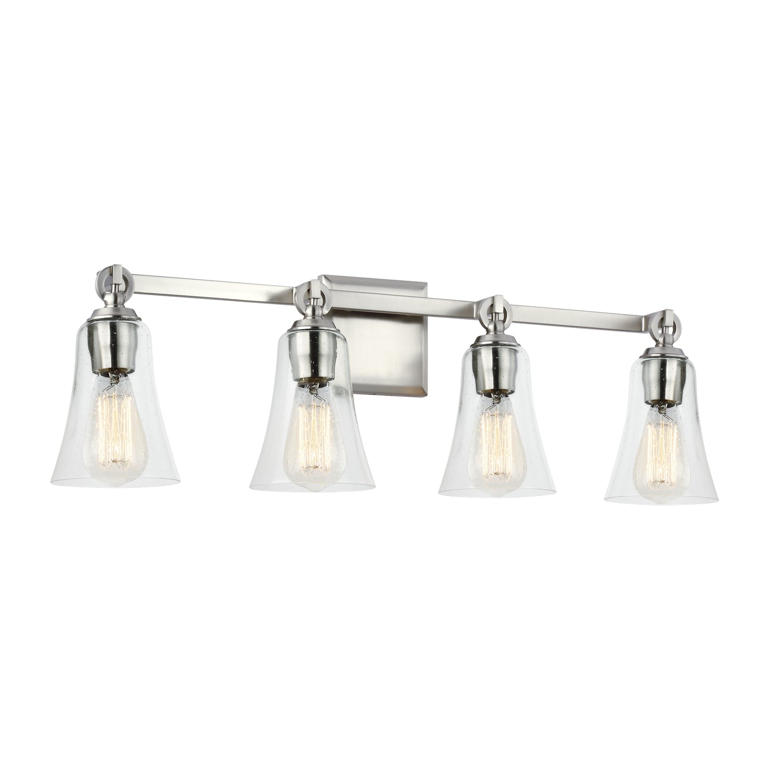Monterro 4-Light Bathroom Vanity Light with Clear Seedy Glass Shade