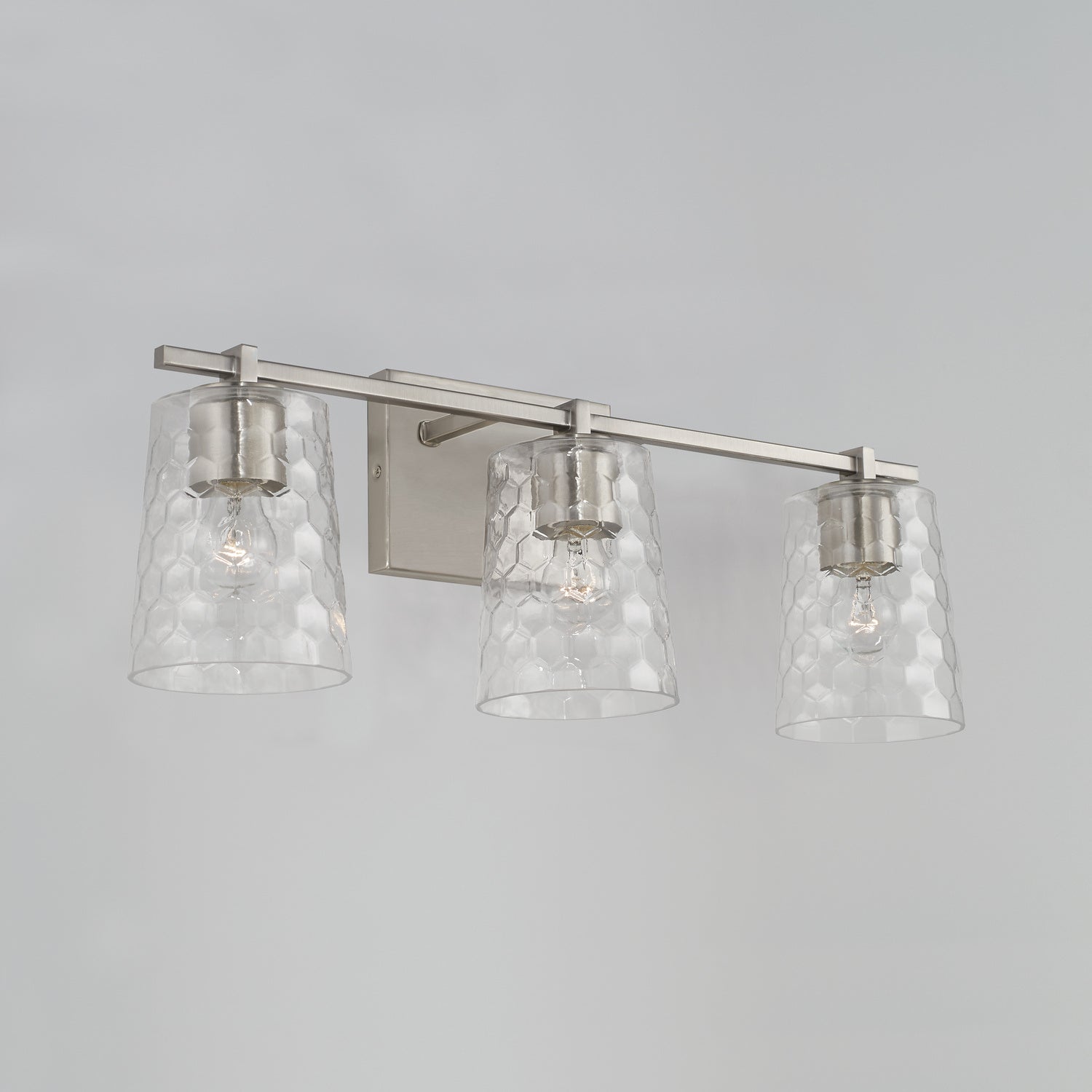 Burke 3-Light Bathroom Vanity Light with Clear Honeycomb Glass Shade