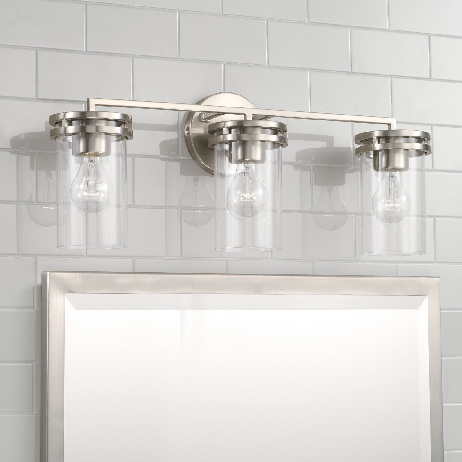 Fuller 3-Light Bathroom Vanity Light with Clear Glass Shade