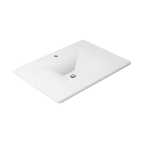 Iron/Impressions 32 in Rectangular Shape Enameled Cast Iron Integrated Sink