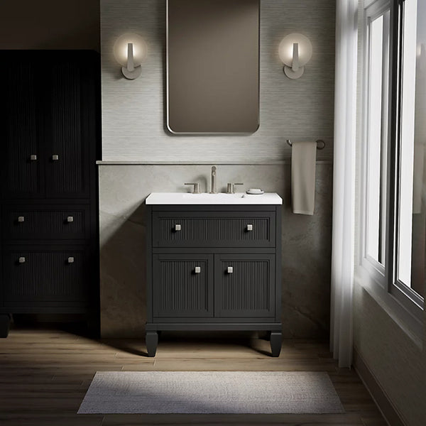 Hearthaven 30 in Bathroom Vanity Cabinet with Sink and Quartz Top
