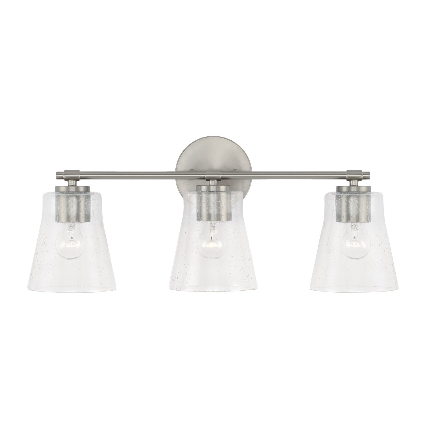 Baker 3-Light Bathroom Vanity Light with Clear Seedy Glass Shade