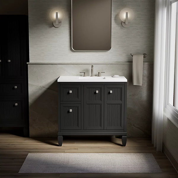 Hearthaven 36 in Bathroom Vanity Cabinet with Sink and Quartz Top