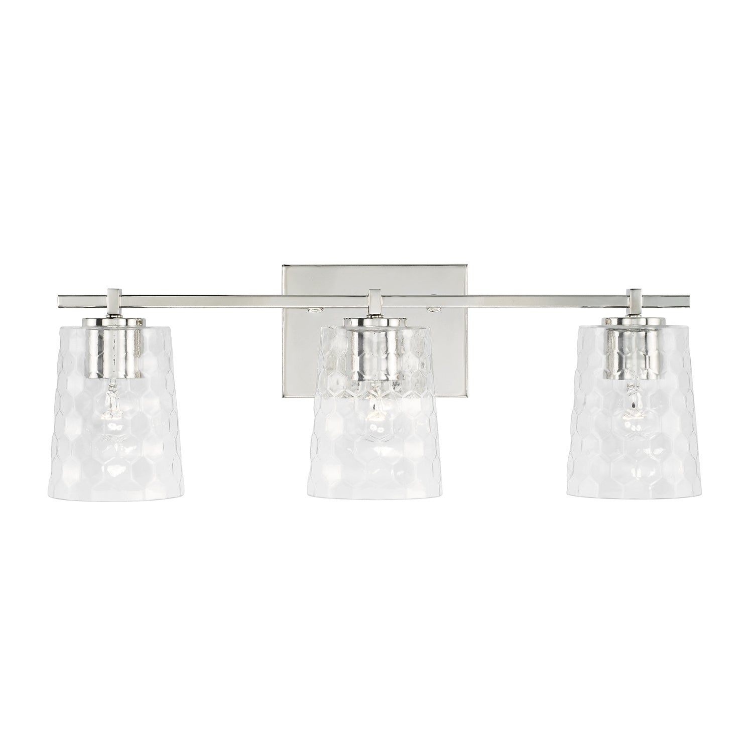 Burke 3-Light Bathroom Vanity Light with Clear Honeycomb Glass Shade